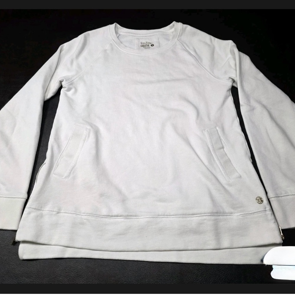 Lilly Pulitzer Womens Sweatshirt White Luxletic Beach Comber XS